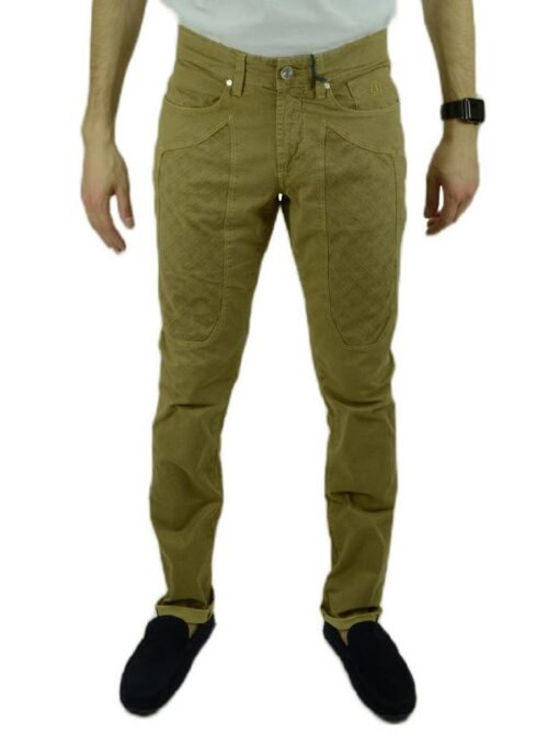 Jeckerson - Pantaloni Uomo Stampa Rombo Cammello PA077-OL446-8107