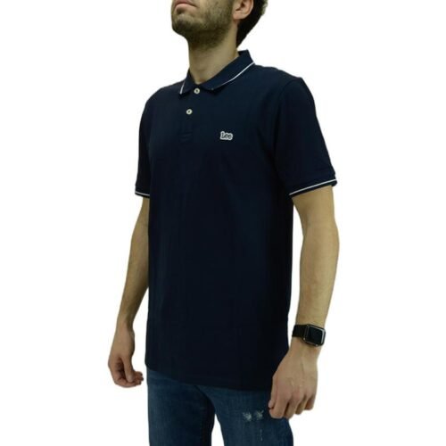 Lee - Polo Uomo Pique Blu Marino Navy L61ARL35