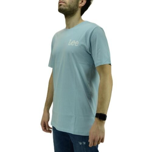 Lee - T-Shirt Uomo Wobbly Logo Tee Ice Blue L65QAIUY