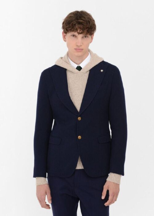 Manuel Ritz Giacca slim diagonale lana cotone