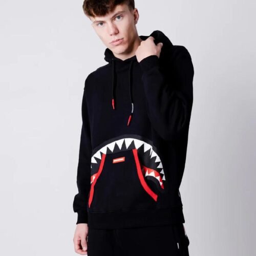 SprayGround Felpa HIDDEN SHARK HOODIE BLACK SP364BLK