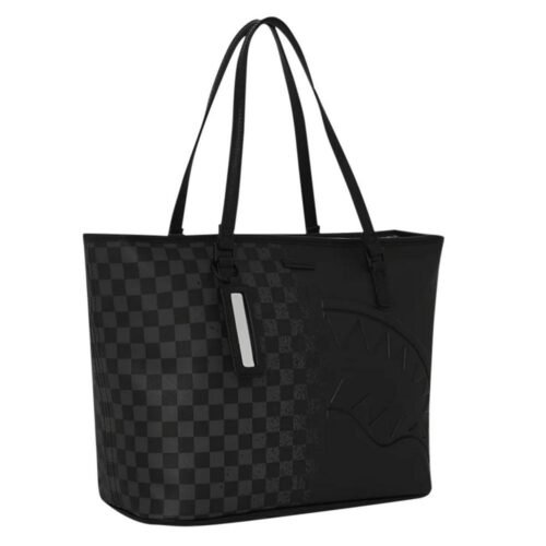 SprayGround Borsa Donna HALF SPRITZ BLACK/GREY CHECK TOTE 910B6862NSZ