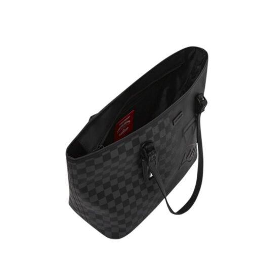 SprayGround Borsa Donna HALF SPRITZ BLACK/GREY CHECK TOTE 910B6862NSZ