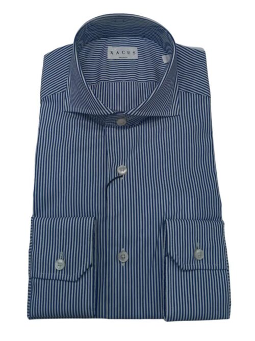 XACUS - CAMICIA BACCHETTATA ITALIA BLU