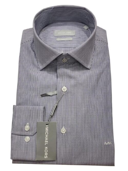 MICHAEL KORS - CAMICIA POPLIN STRIPE SLIM SHIRT