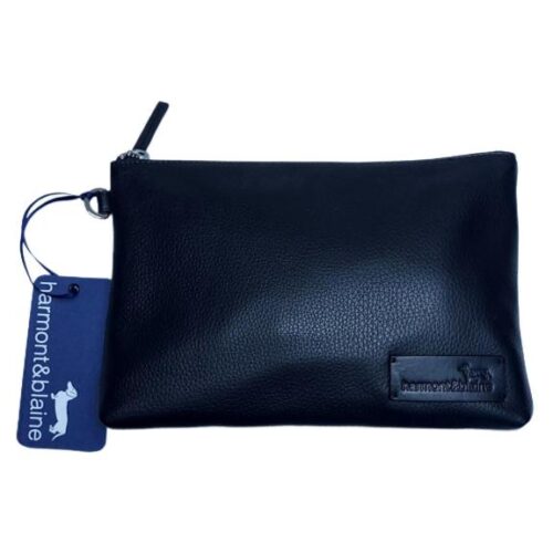 HARMONT & BLAINE - POCHETTE FLAT POUCH W/HANDLE B. LEATHER