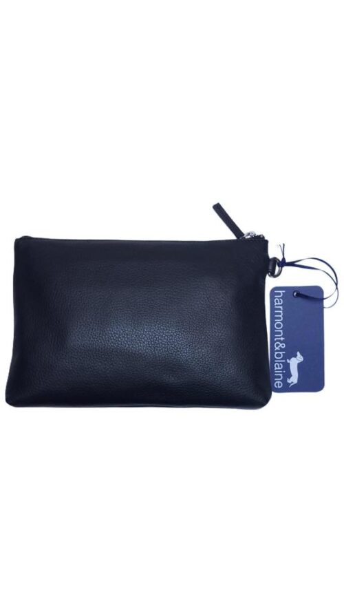 HARMONT & BLAINE - POCHETTE FLAT POUCH W/HANDLE B. LEATHER