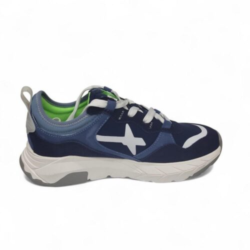 W6YZ - SNEAKERS UOMO IN SUEDE E TESSUTO TECNICO BLU NAVY