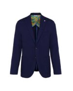 MANUEL RITZ - GIACCA IN JERSEY DI COTONE PIQUET BLU