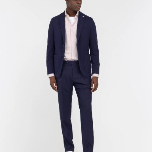 MANUEL RITZ - GIACCA IN JERSEY DI COTONE PIQUET BLU
