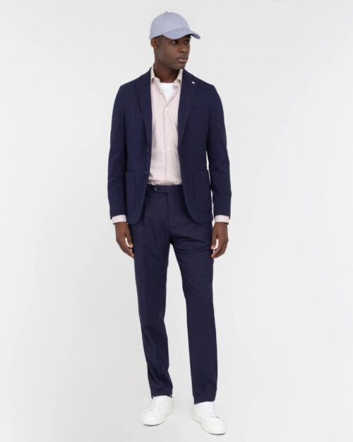 MANUEL RITZ - GIACCA IN JERSEY DI COTONE PIQUET BLU