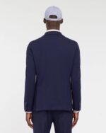 MANUEL RITZ - GIACCA IN JERSEY DI COTONE PIQUET BLU