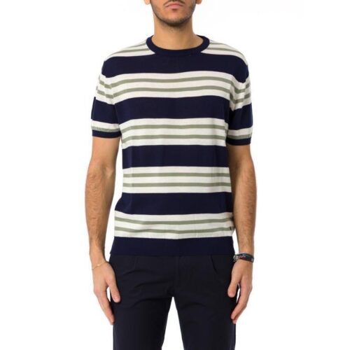 MANUEL RITZ - T-SHIRT IN MAGLIA CON FANTASIA A RIGHE