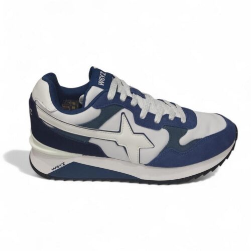 W6YZ YAK M. 3C16 - SNEAKERS UOMO IN TESSUTO TECNICO E SUEDE BLU E BIANCO
