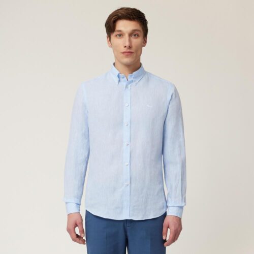 HARMONT&BLAINE - CAMICIA UOMO IN LINO A MANICA LUNGA