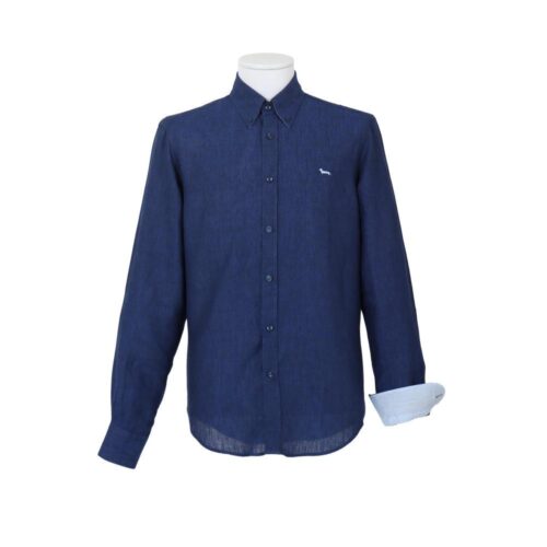 HARMONT&BLAINE - CAMICIA UOMO IN LINO A MANICA LUNGA