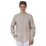 HARMONT&BLAINE - CAMICIA UOMO IN LINO COL. COREANA
