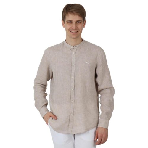 HARMONT&BLAINE - CAMICIA UOMO IN LINO COL. COREANA