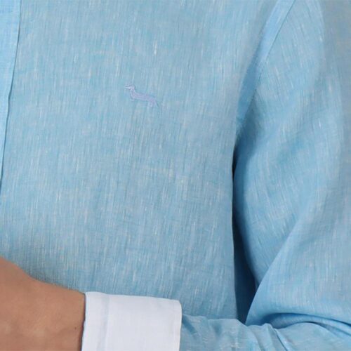 HARMONT&BLAINE - CAMICIA UOMO IN LINO COL. COREANA