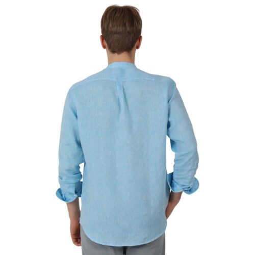 HARMONT&BLAINE - CAMICIA UOMO IN LINO COL. COREANA