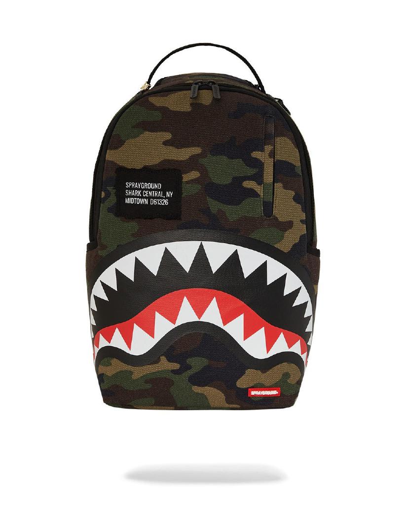 SPRAYGROUND - ZAINO 910B7163NSZ SHARK CENTRAL CAMO DLXS BACKPACK SPRAYGROUND - ZAINO 910B7163NSZ SHARK CENTRAL CAMO DLXS BACKPACK