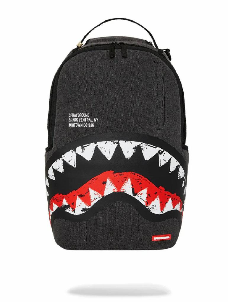 SPRAYGROUND - ZAINO 910B7165NSZ SHARK CENTRAL PAINTED DLXS BACKPACK SPRAYGROUND - ZAINO 910B7165NSZ SHARK CENTRAL PAINTED DLXS BACKPACK