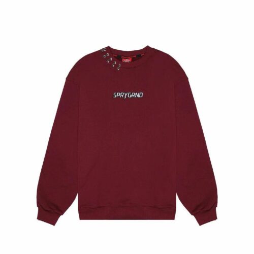 SPRAYGROUND - FELPA UOMO SP805GBRDX LIGHTNING SHARK CREWNECK BORDEAUX
