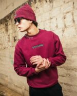SPRAYGROUND - FELPA UOMO SP805GBRDX LIGHTNING SHARK CREWNECK BORDEAUX