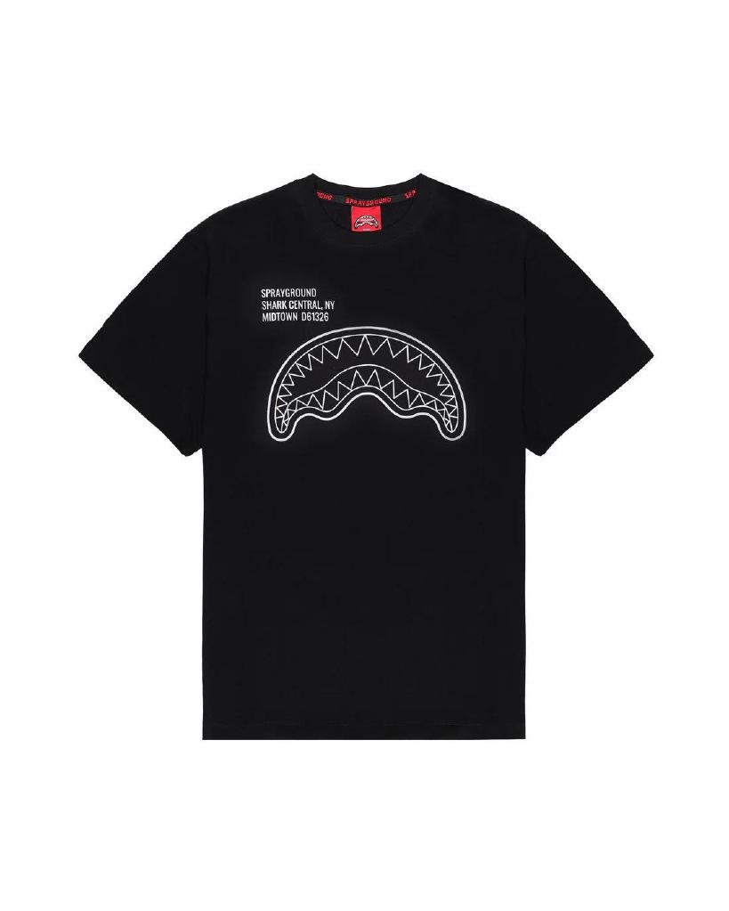 SPRAYGROUND - T-SHIRT UOMO SP831BLK SHARK CENTRAL NEW REGULAR T-SHIRT BLK SPRAYGROUND - T-SHIRT UOMO SP831BLK SHARK CENTRAL NEW REGULAR T-SHIRT BLK