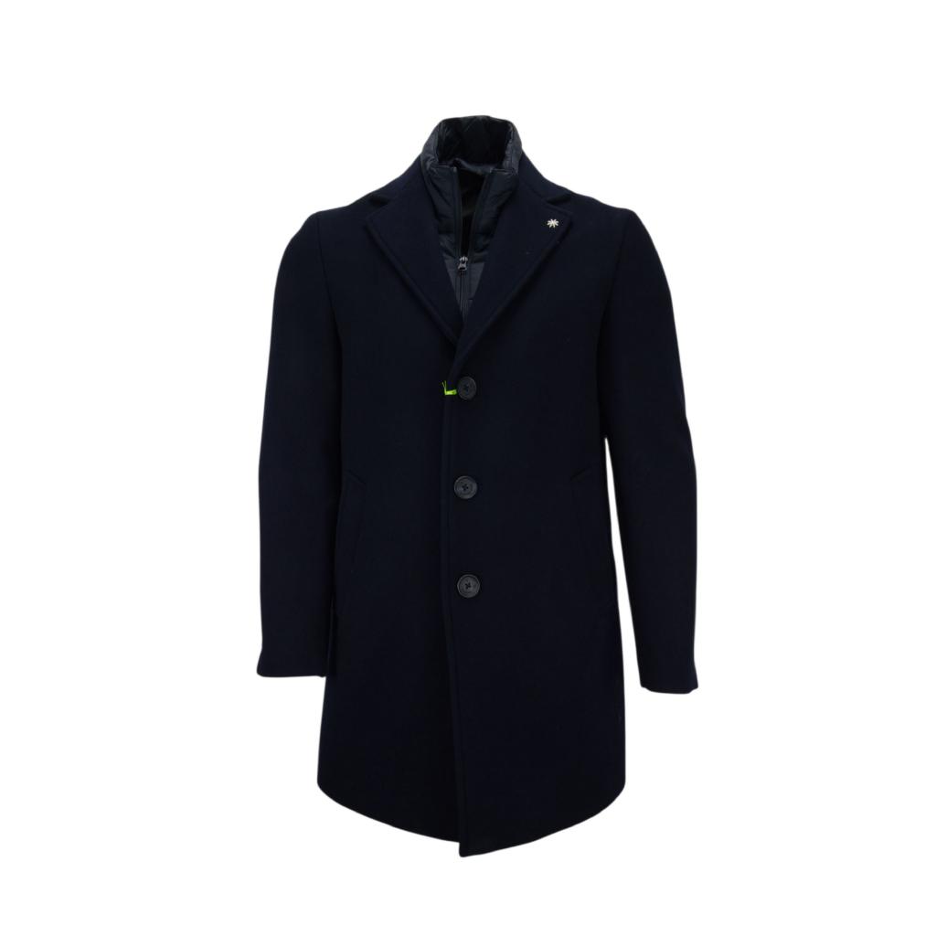 MANUEL RITZ - CAPPOTTO UOMO IN MISTO LANA CON PETTORINA IMBOTTITA RIMOVIBILE MANUEL RITZ - CAPPOTTO UOMO IN MISTO LANA CON PETTORINA IMBOTTITA RIMOVIBILE