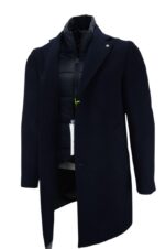 MANUEL RITZ - CAPPOTTO UOMO IN MISTO LANA CON PETTORINA IMBOTTITA RIMOVIBILE