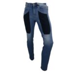 JECKERSON - JEANS LAVAGGIO CHIARO SLIM FIT CON TOPPA BLU IN ALCANTARA