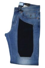 JECKERSON - JEANS LAVAGGIO CHIARO SLIM FIT CON TOPPA BLU IN ALCANTARA