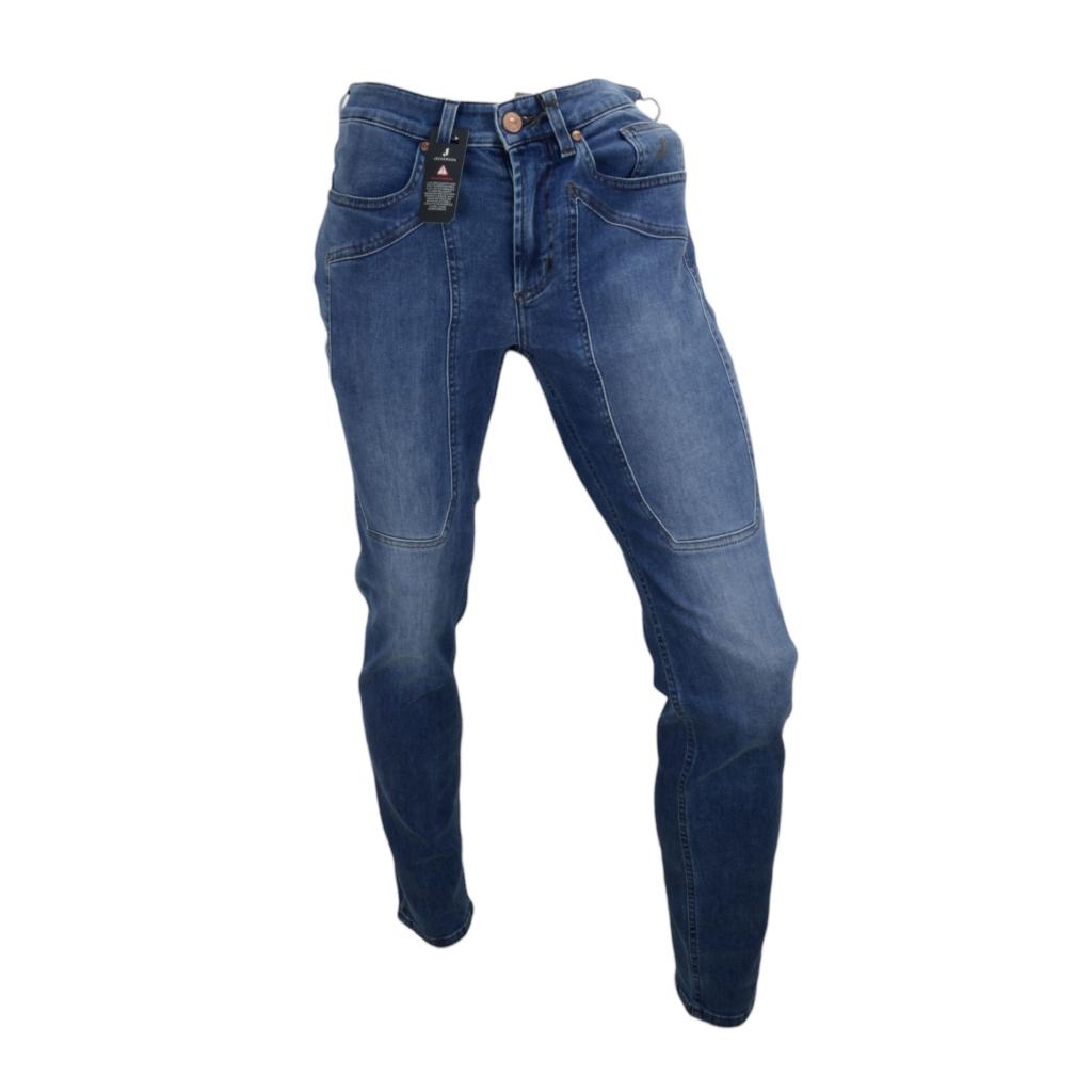 JECKERSON - JEANS LAVAGGIO CHIARO SLIM FIT CON TOPPA DI JEANS JECKERSON - JEANS LAVAGGIO CHIARO SLIM FIT CON TOPPA DI JEANS
