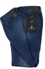 JECKERSON - JEANS LAVAGGIO CHIARO SLIM FIT CON TOPPA DI JEANS