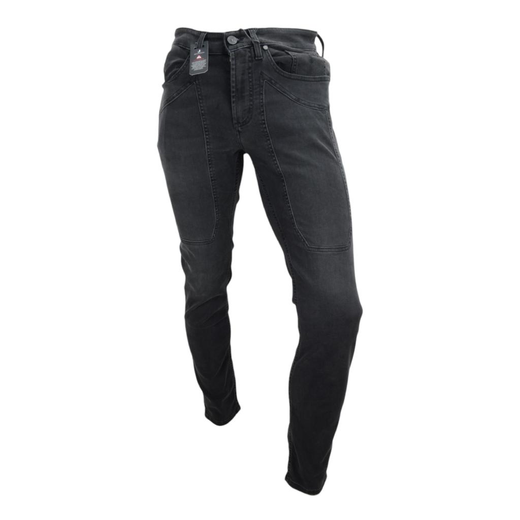 JECKERSON - JEANS GRIGIO SLIM FIT CON TOPPA DI JEANS JECKERSON - JEANS GRIGIO SLIM FIT CON TOPPA DI JEANS