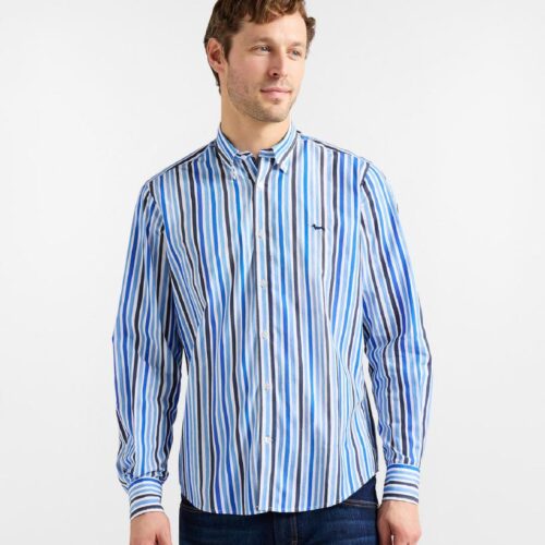 HARMONT & BLAINE - Camicia stampa righe acquerellate TAGLIE COMODE