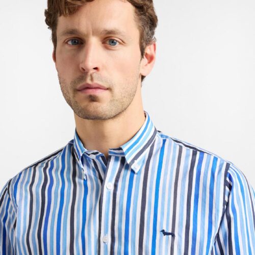HARMONT & BLAINE - Camicia stampa righe acquerellate TAGLIE COMODE