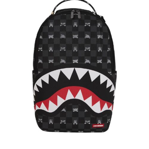 SPRAYGROUND - 910B8872NSZ - GRAY PEEKING CHARACTER CHECK BACKPACK