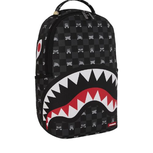 SPRAYGROUND - 910B8872NSZ - GRAY PEEKING CHARACTER CHECK BACKPACK