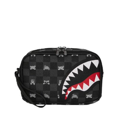 SPRAYGROUND - 910B8914NSZ - GRAY PEEKING CHARACTER CHECK TOILETRY BRICK