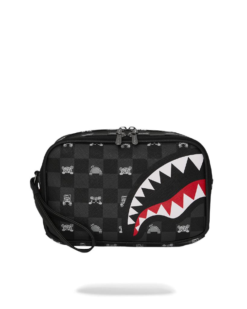 SPRAYGROUND - 910B8914NSZ - GRAY PEEKING CHARACTER CHECK TOILETRY BRICK