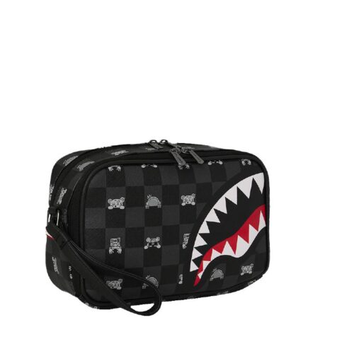 SPRAYGROUND - 910B8914NSZ - GRAY PEEKING CHARACTER CHECK TOILETRY BRICK