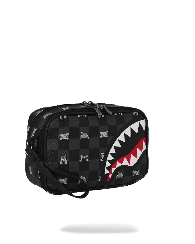 SPRAYGROUND - 910B8914NSZ - GRAY PEEKING CHARACTER CHECK TOILETRY BRICK