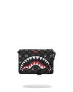 SPRAYGROUND - 910B8915NSZ - GRAY PEEKING CHARACTER CHECK CROSSOVER CLUTCH