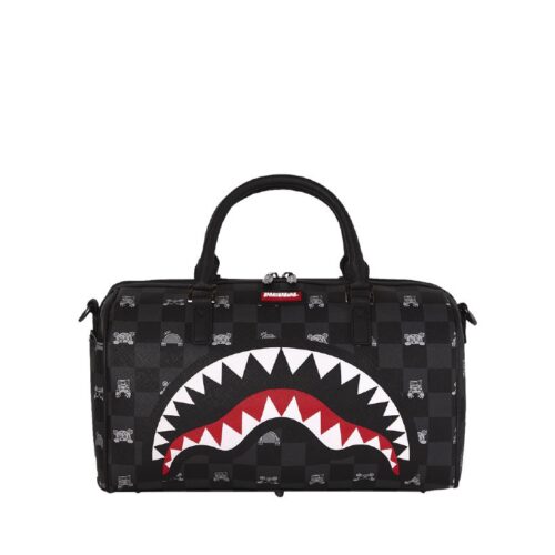 SPRAYGROUND - 910D8911NSZ - GRAY PEEKING CHARACTER CHECK MINI DUFFLE