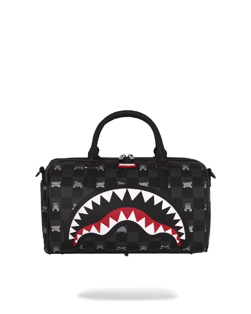 SPRAYGROUND - 910D8911NSZ - GRAY PEEKING CHARACTER CHECK MINI DUFFLE