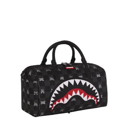 SPRAYGROUND - 910D8911NSZ - GRAY PEEKING CHARACTER CHECK MINI DUFFLE