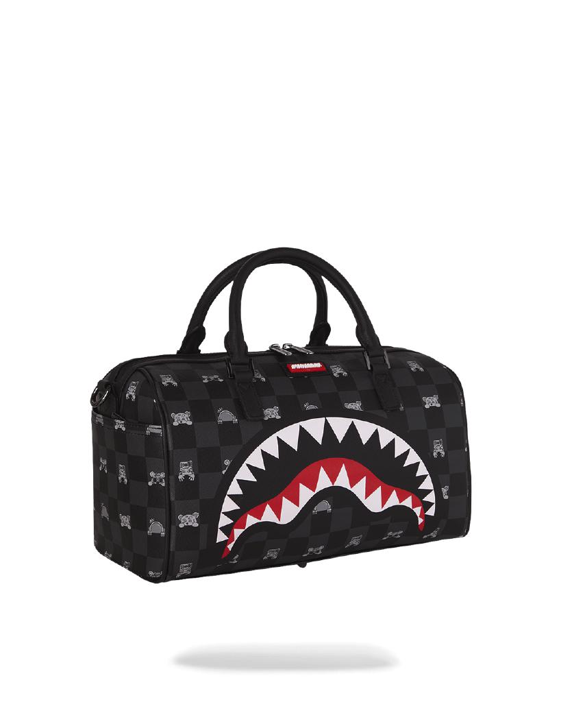 SPRAYGROUND - 910D8911NSZ - GRAY PEEKING CHARACTER CHECK MINI DUFFLE
