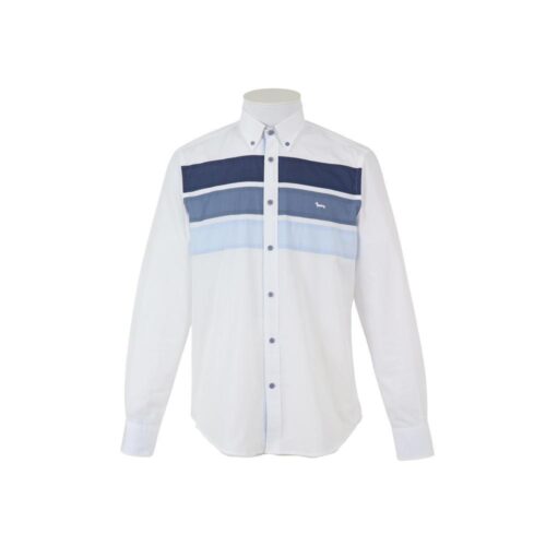 HARMONT&BLAINE - CAMICIA UOMO IN COTONE CON FASCE COLOR BLOCK